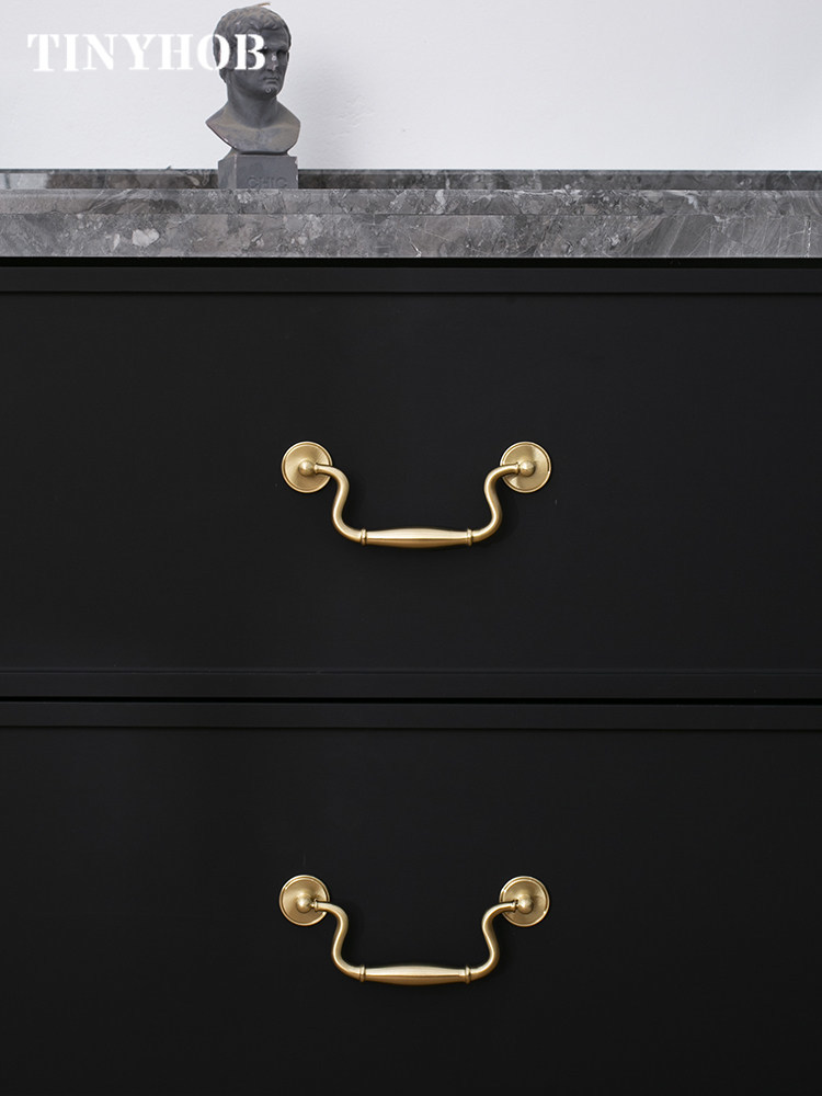 Furniture Hardware Drop Pulls - Puxadores de Latão Sólido Vintage de